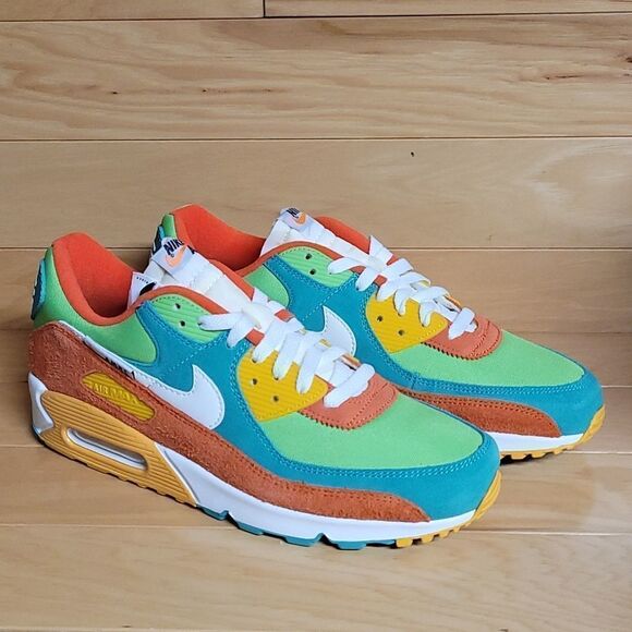 Nike Air Max 90 SE Running Club Roma Green Sail Orange Mens Shoe DC9336-300 - Picture 5 of 15